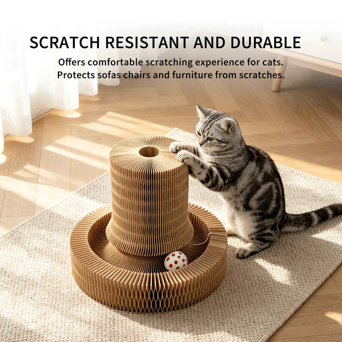 Cat Accordion Magic Organ Cat Scratching Board Cat Toy Ball Scratch Pad Cat Scratcher Kitty Kurlz Cat Toy