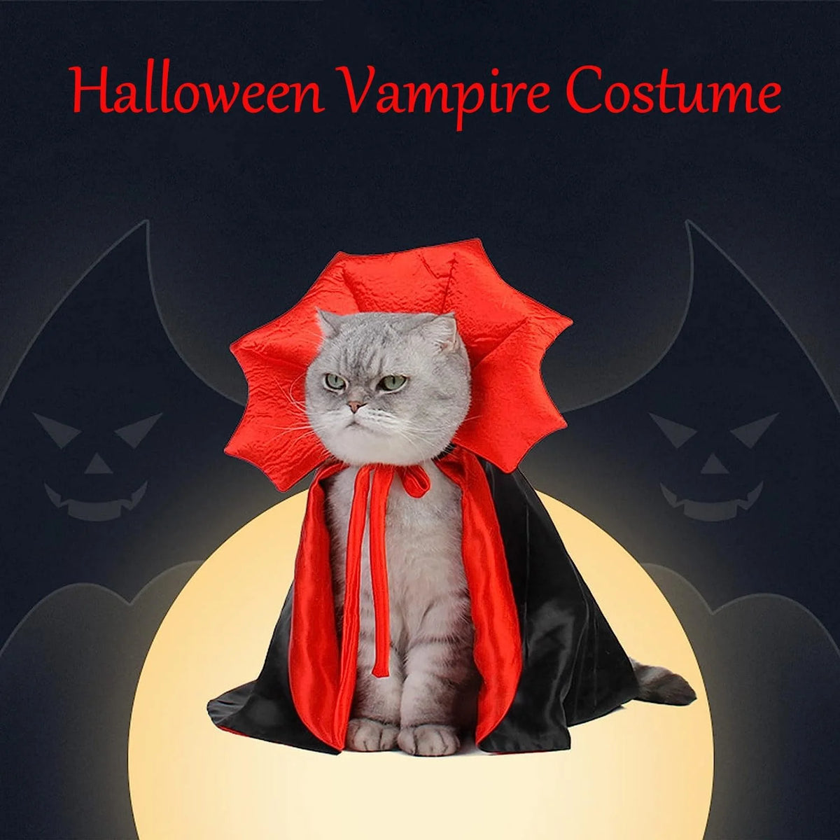 Dog Cat Halloween Costume,Vampire Devil Cape Cloak Pet Costume for Cats Dogs Halloween Costume Party Supply