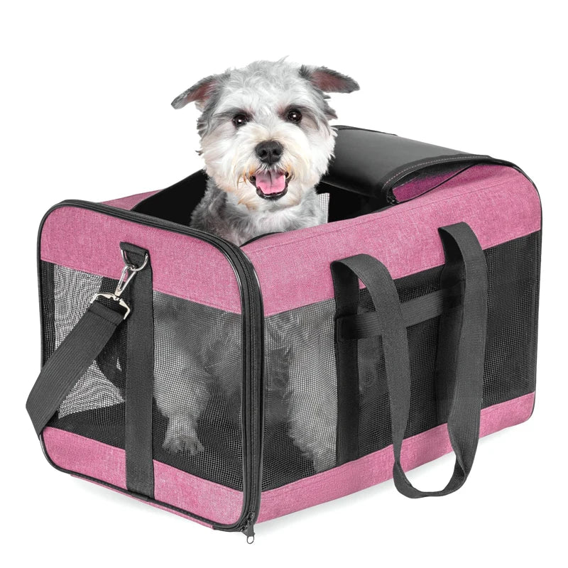 Travel Pet Bag Portable For Outdoor Carrying One Shoulder Breathable Cat Dog Bag Comfort Foldable Handbag Pet Transport Bag
