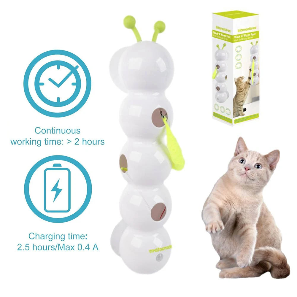 Smart Caterpillars Toy for Cat Interactive Caterpillars Cat Toy Cats Suction Cup Wiggles Worm Cat Toy with Tail for Indoor
