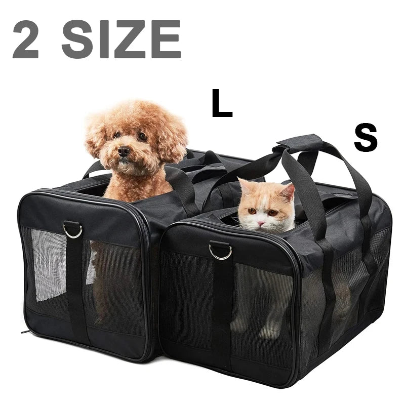 Travel Pet Bag Portable For Outdoor Carrying One Shoulder Breathable Cat Dog Bag Comfort Foldable Handbag Pet Transport Bag
