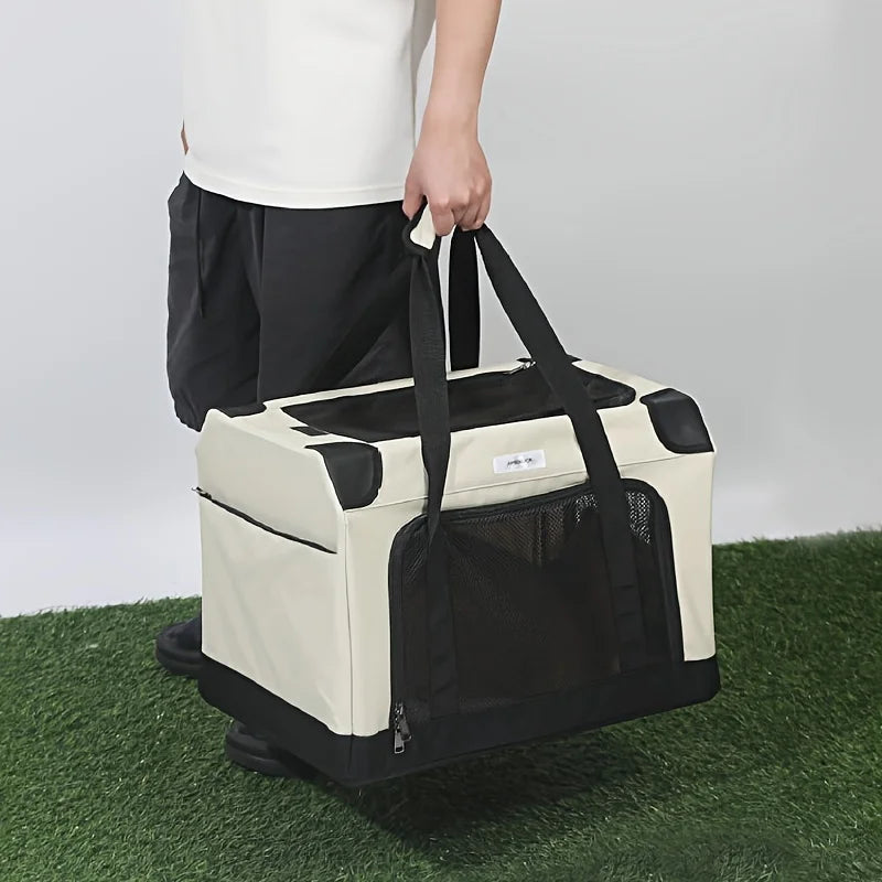 Portable Large Capacity Multi-Pet Travel Trolley Double Layer Cat Carrier Travel Bag Comfortable and Breathable for Camping
