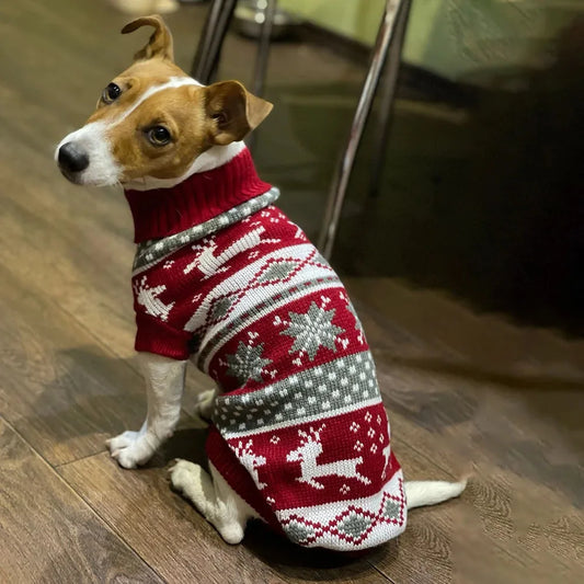Christmas Style Pet Dog Sweater New Year Costume For Cat Cute Knitted Wool Puppy Clothes Warm Soft Winter Apparel For Medium Pet