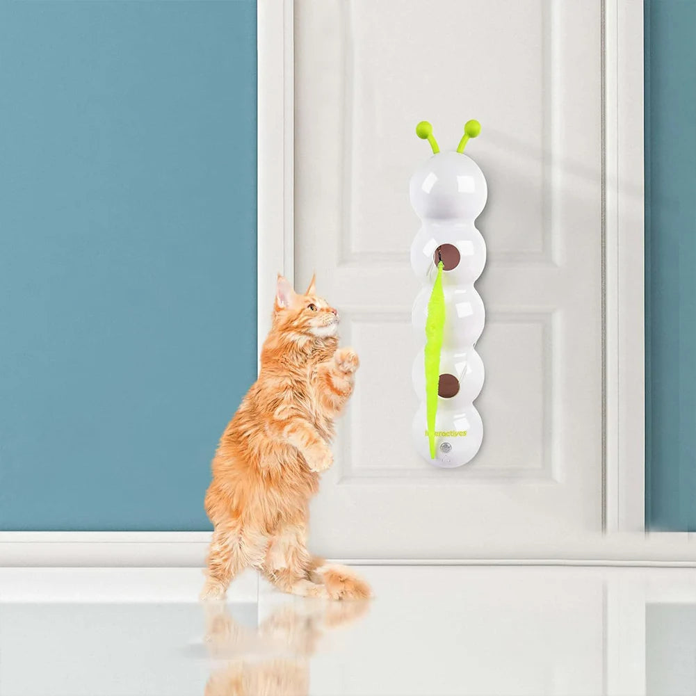 Smart Caterpillars Toy for Cat Interactive Caterpillars Cat Toy Cats Suction Cup Wiggles Worm Cat Toy with Tail for Indoor