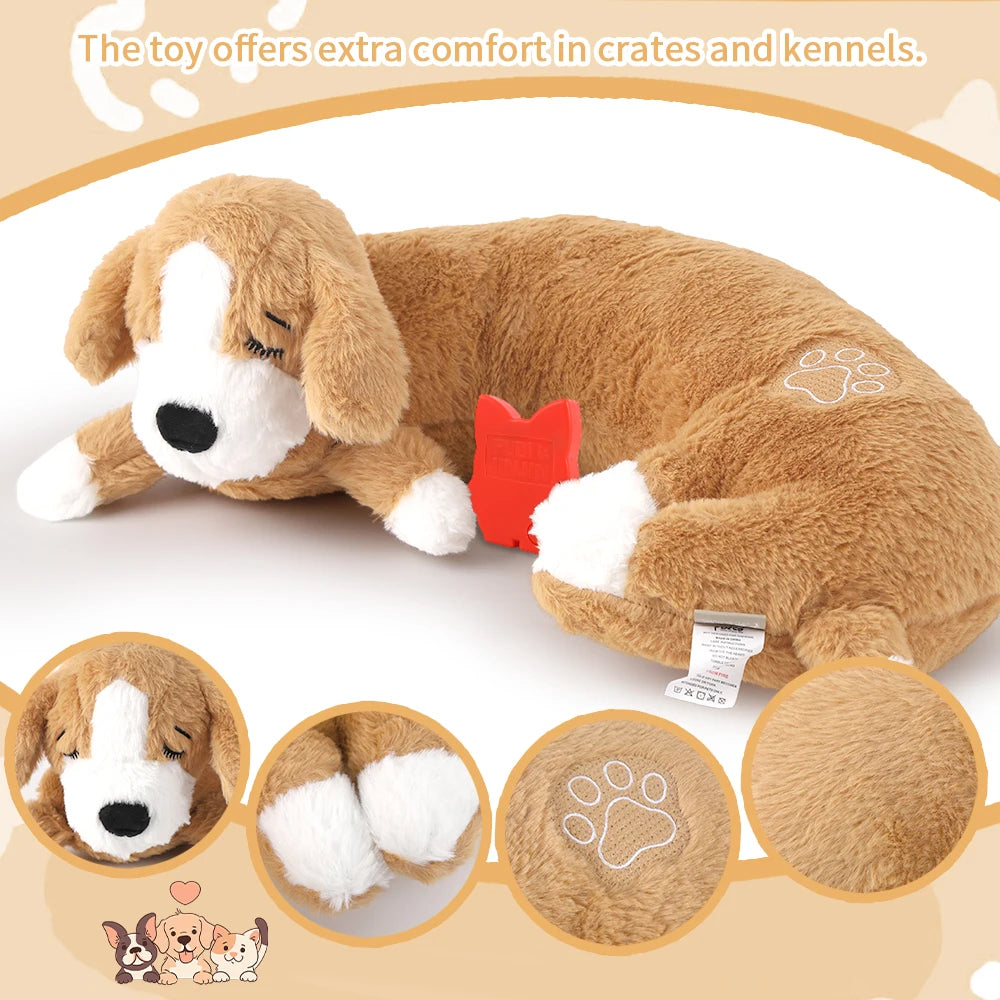Curved Pillow Dog Heartbeat Toy for Comfort And Behavioral Training Heartbeat Stuffed Toy for Dogs And Cats