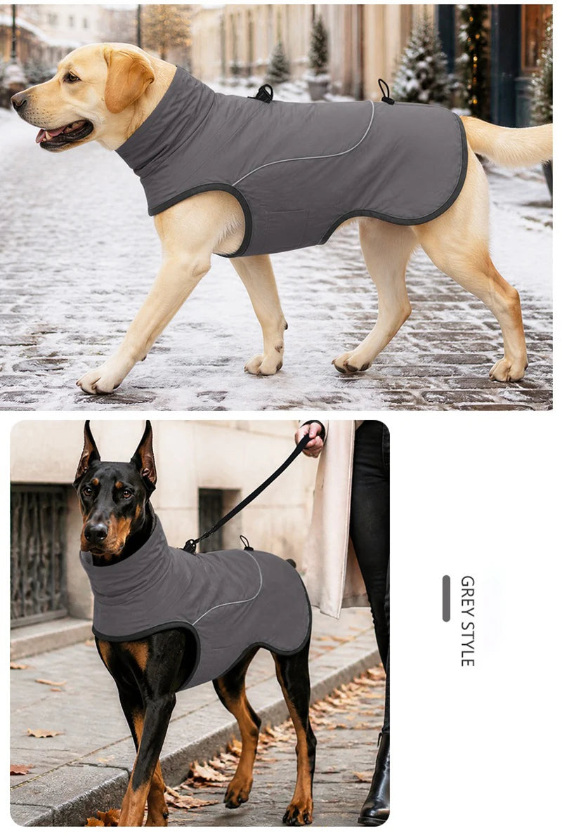 Small Medium Large Dog Winter Coat With Built‑in D‑Ring, Waterproof Snow‑Proof Pullover Dog Jacket, Warm Cotton Pet Clothes for
