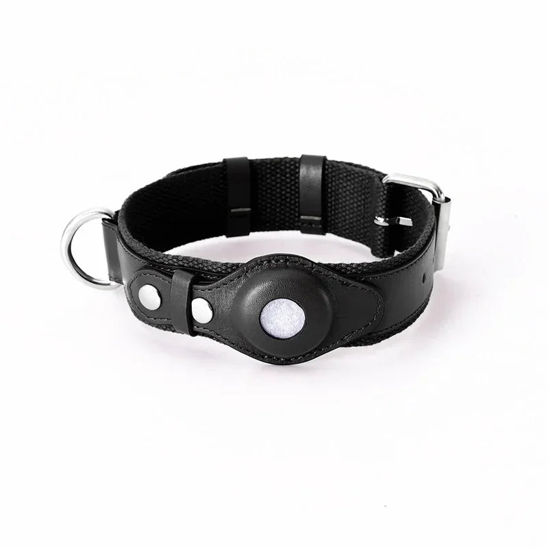 Leather Dog Collar Pet Adjustable Necklaces With Luxury Design For Apple Airtag LocationPositioning Device Cover Cat Accessories