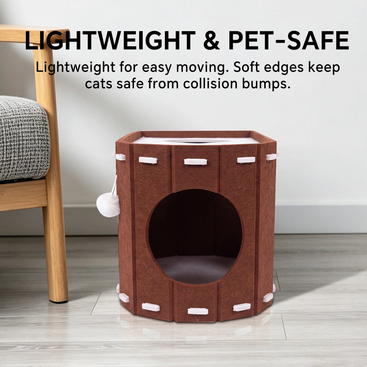 Cat Bed, A Safe And Fun Cat House With Creative Cat Toys. Made Of Felt, This Durable Scratching Toy Is Perfect For Multi-Cat Households As A Christmas Gift.