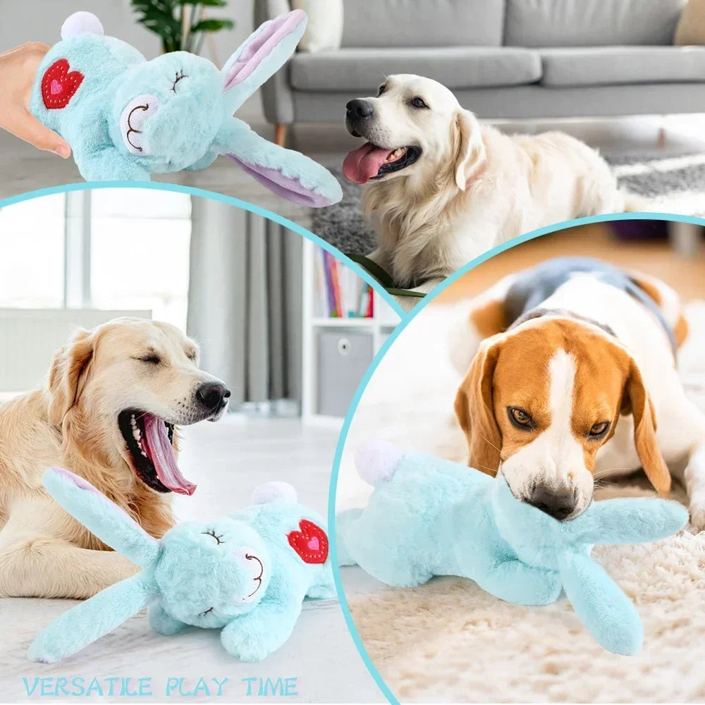 Bunny Plush Dog Heartbeat Toy Puppy Anxiety Relief Calming Sleep Aid Comfort Pillow for Crate Training Small Puppies