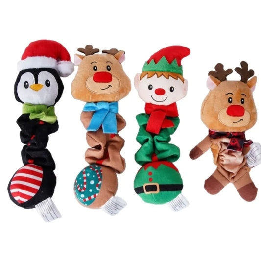Christmas Elf Penguin Squeaky Dog Toy – Cute Animal Pet Toy, Foldable Xmas Gift for Small/Medium Dogs & Puppies
