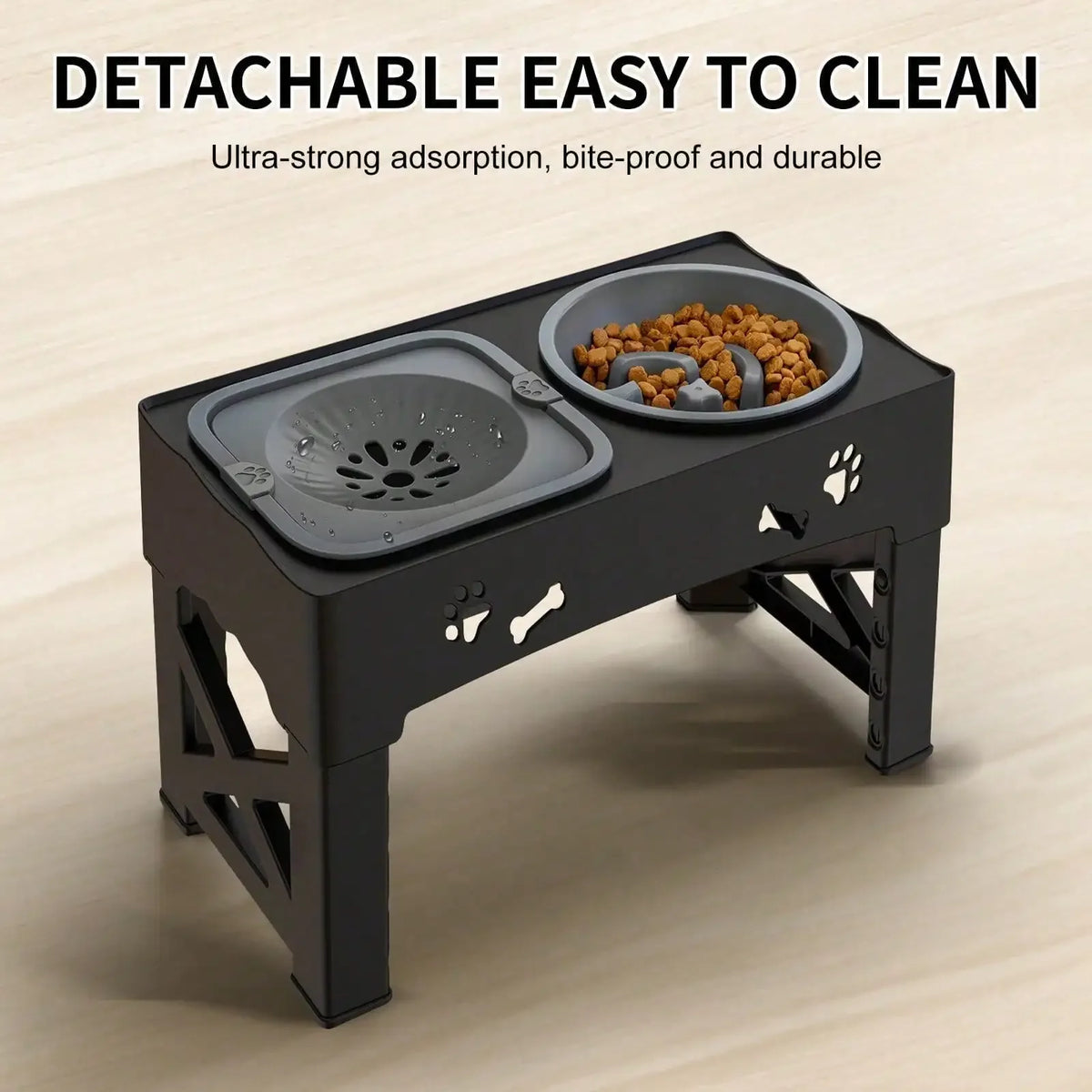 Raised Dog Bowl Stand Anti Slip Feet Double Feeder For Small Medium Large Dogs Cats Pet Bowls