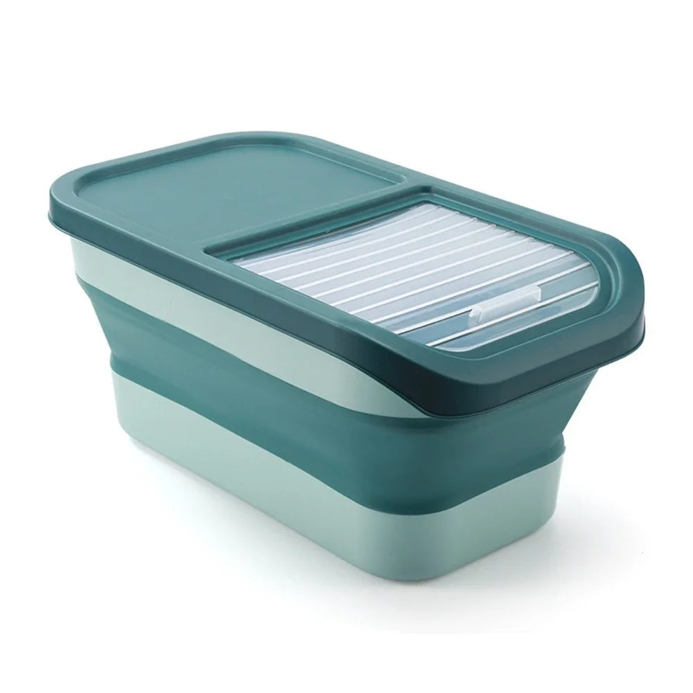13/33LB Collapsible Cat Dog Food Storage Container, Airtight Sealing Dry Food Box with Lid for Kitchen Grain & Rice
