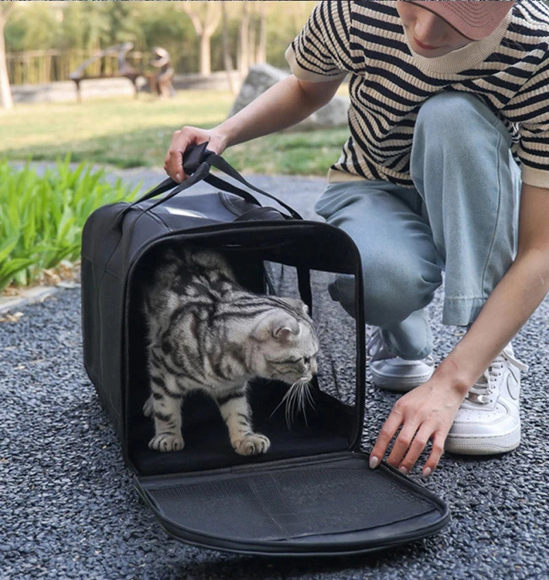 Travel Pet Bag Portable For Outdoor Carrying One Shoulder Breathable Cat Dog Bag Comfort Foldable Handbag Pet Transport Bag