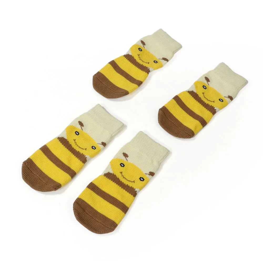 4pcs Dog Socks for Hardwood Floors to Prevent Licking Dog Boots Pet Dog Paw Protectors with Non-Slip Grips for Large Senior Dogs