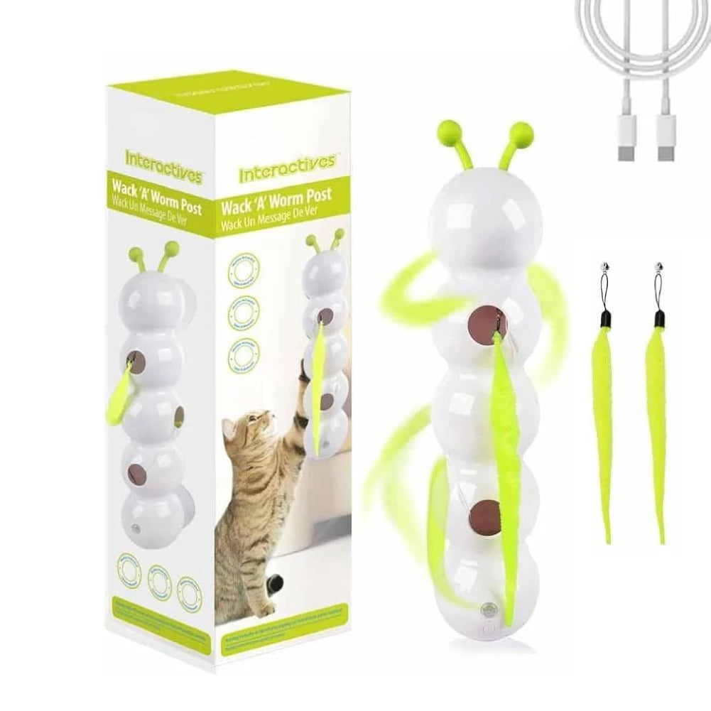 Smart Caterpillars Toy for Cat Interactive Caterpillars Cat Toy Cats Suction Cup Wiggles Worm Cat Toy with Tail for Indoor