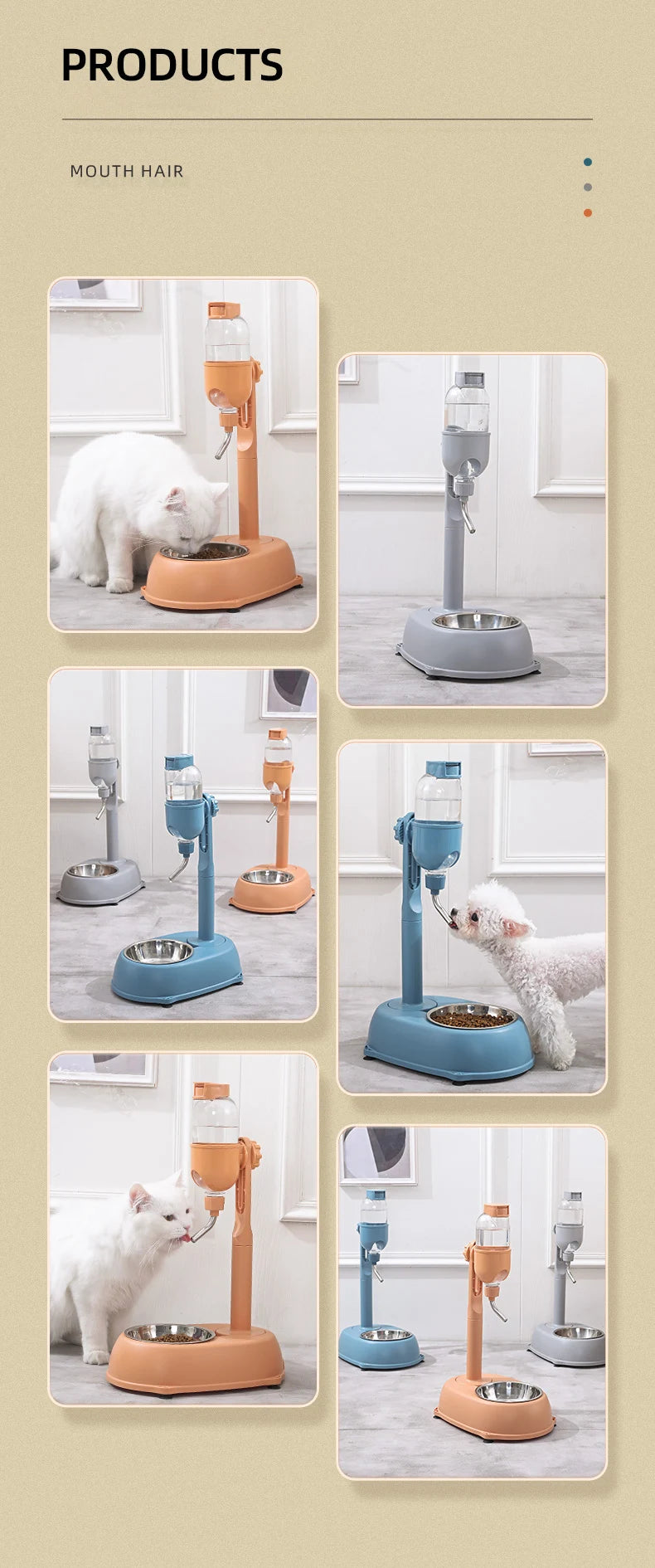 HOOPET Automatic Pet Dispenser Anti-tip Dog Bowl Drinking Water Bottle Feeder Hanging Kettle Cat Food Container Pets Supplies