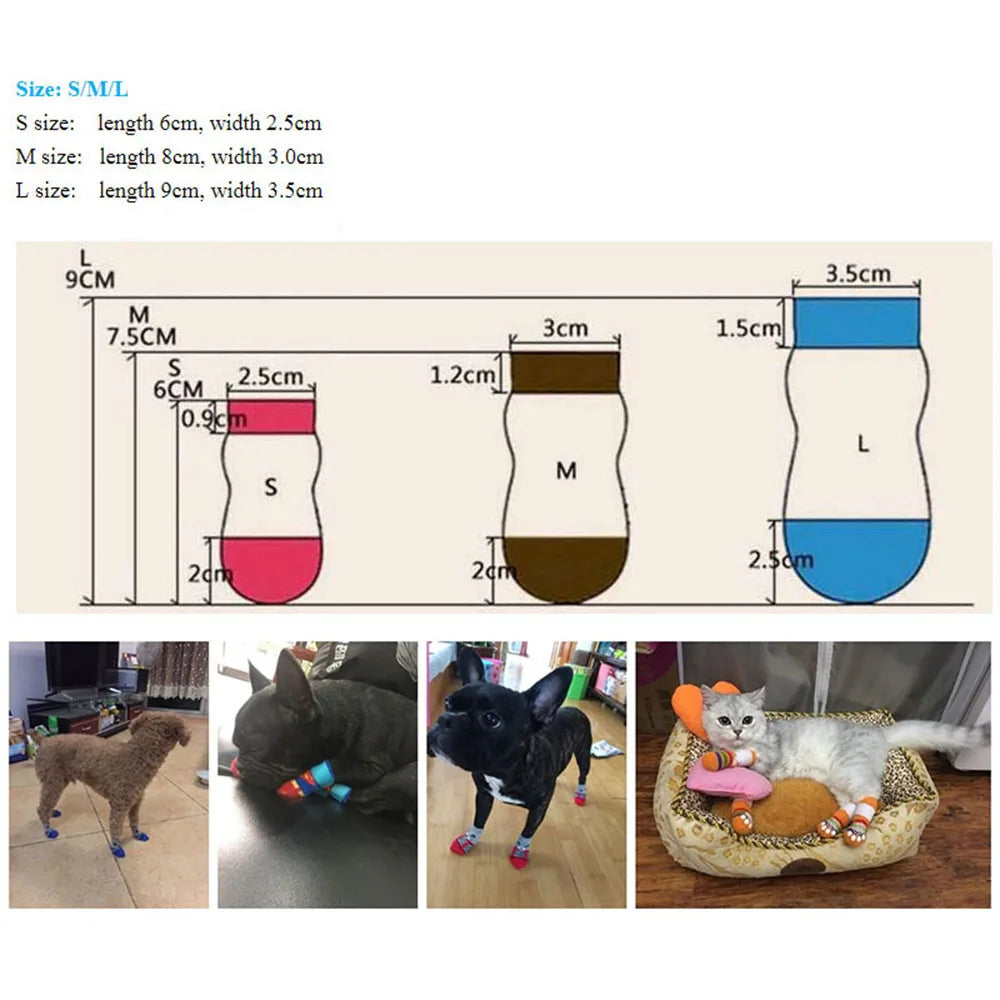 Dog Socks for Small Medium Dogs Non Skid Pet Puppy Grip Socks Paw Protectors Indoor Traction Control Socks for Hardwood Floor