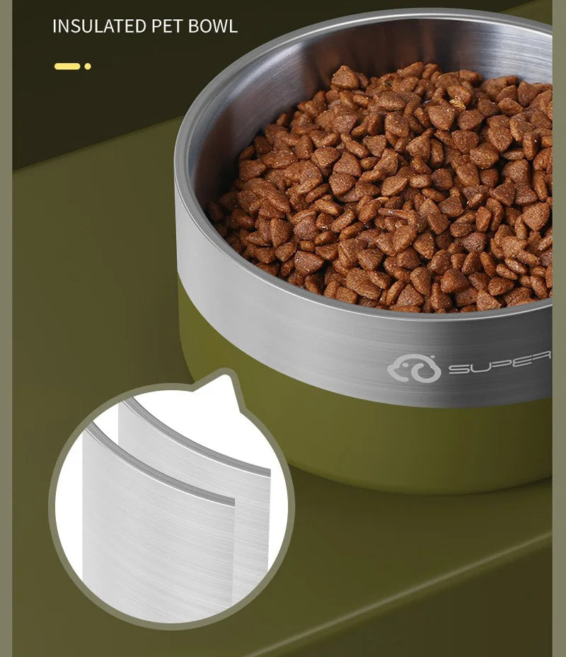 Dog Bowl for Food and Water Stainless Steel Pet Feeding Bowl Durable Non-Skid Double Wall Insulated  for Small Medium Large Pets