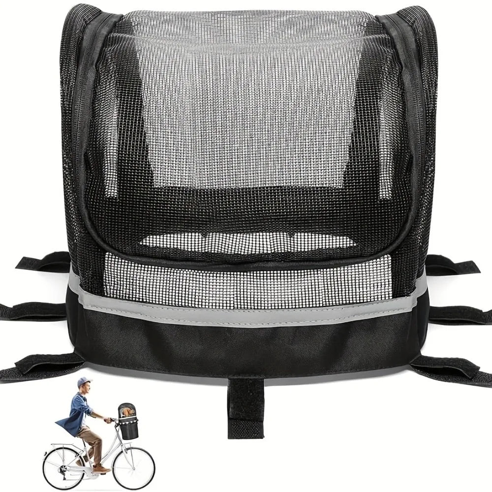 Bike Basket Cover Removable Full Zip Opening Dog Pet Bike Basket Cover Easily Put in & Take Out Breathable Net for Basket