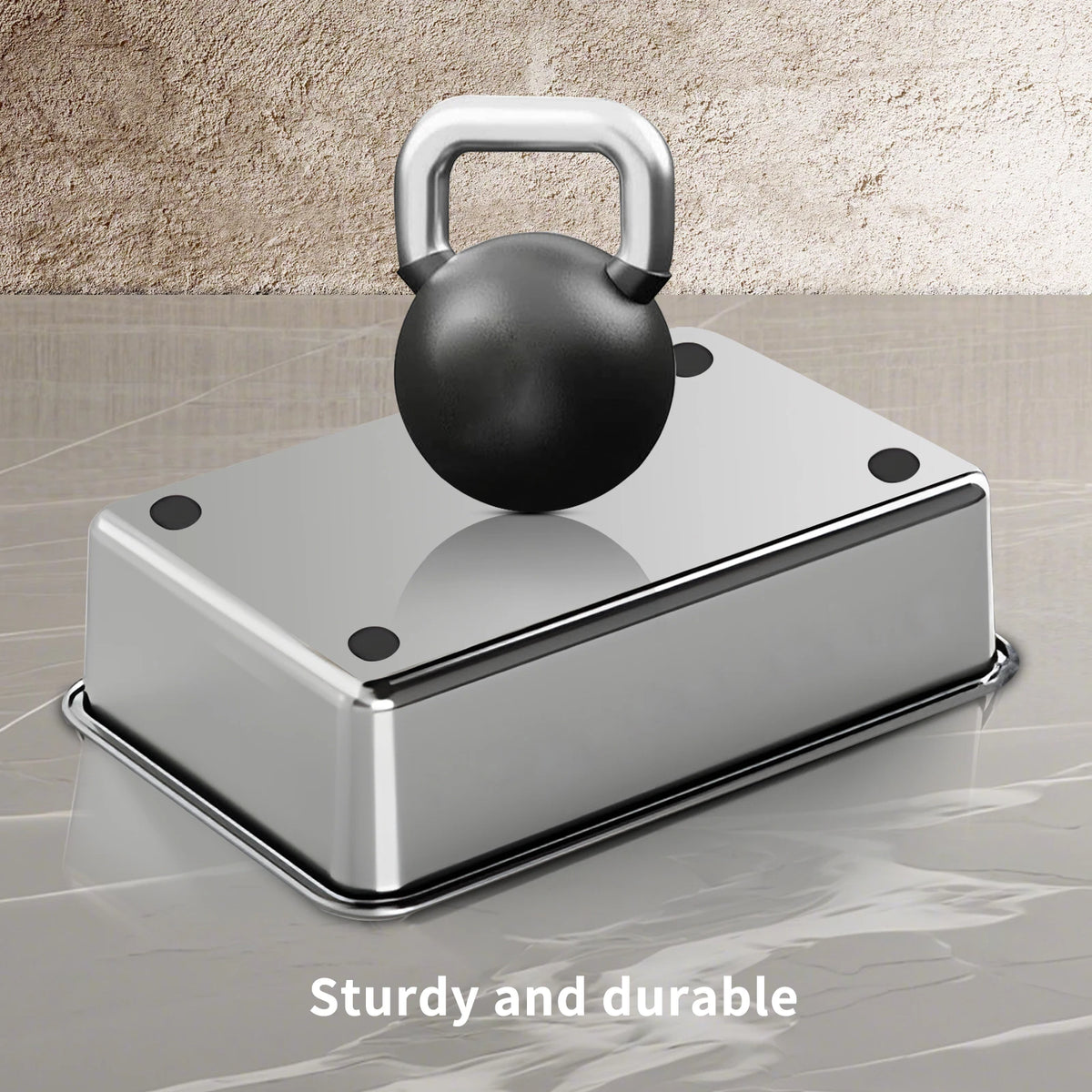 Large Stainless Steel Cat Litter Box With Anti-Tipping Anti-Slip Anti-Scratch Features Removable And Easy To Clean Suitable For Pet Cats