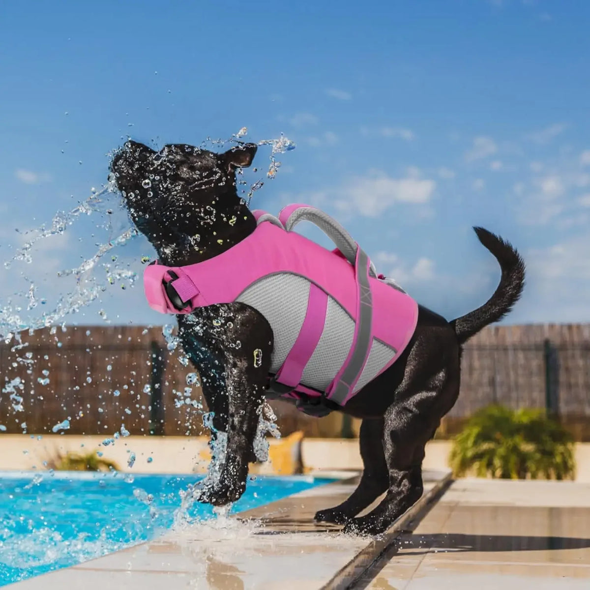 Durable Mesh Dog Life Jacket With Ergonomic Rescue Handle Tear‑Resistant Construction For Rough Water Use