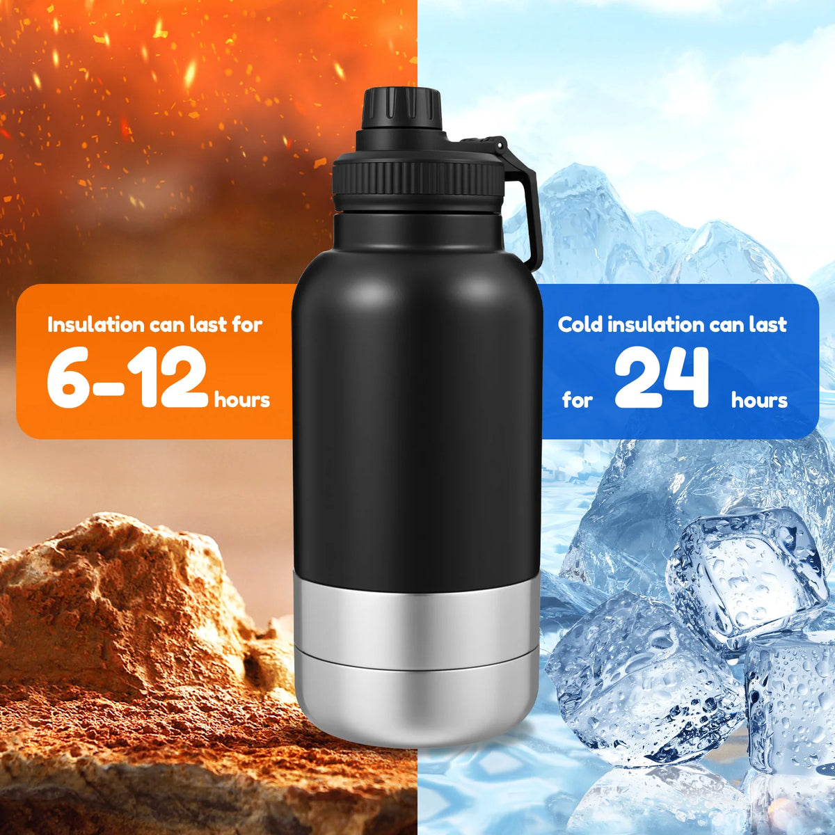 32oz Stainless Steel Detachable Portable Dog Water Bottle 3 in 1 Leakproof Puppy Dog feeding and water Bowls Dog accessories