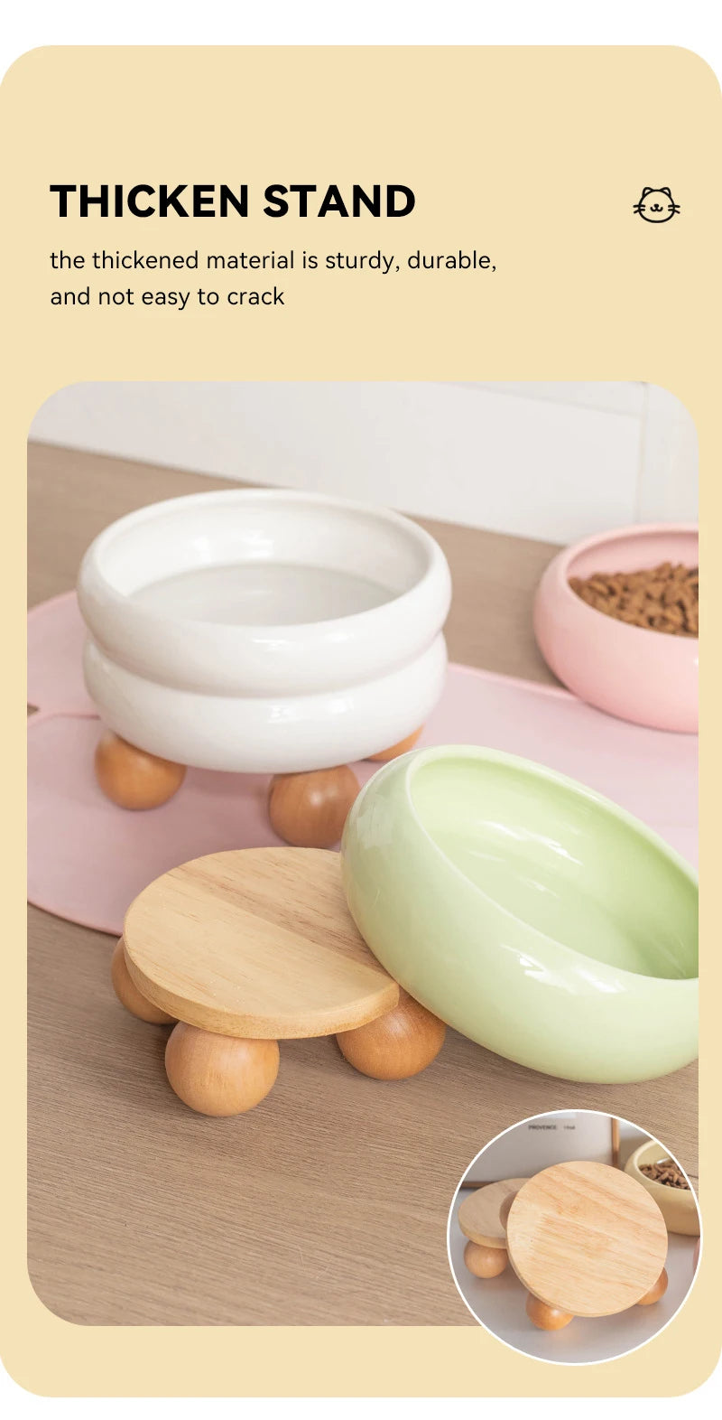 Small Dogs Ceramic Bowl Nordic Cat Food Water Feeders Cute Pet Feeding Supplies Puppy Kitten Drinking Eating Accessories