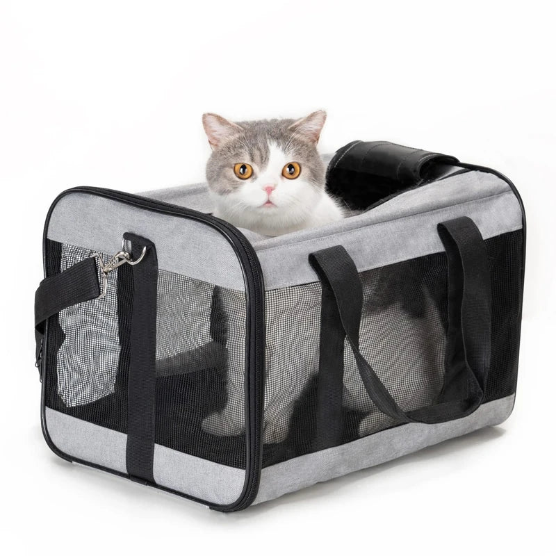 Travel Pet Bag Portable For Outdoor Carrying One Shoulder Breathable Cat Dog Bag Comfort Foldable Handbag Pet Transport Bag