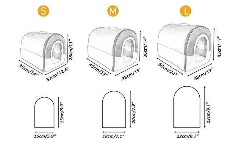 Foldable Dog Bed Pet House Kennel Soft Tent Indoor Enclosed Warm Plush Sleeping Nest Basket with Removable Cushion for Cats Dogs