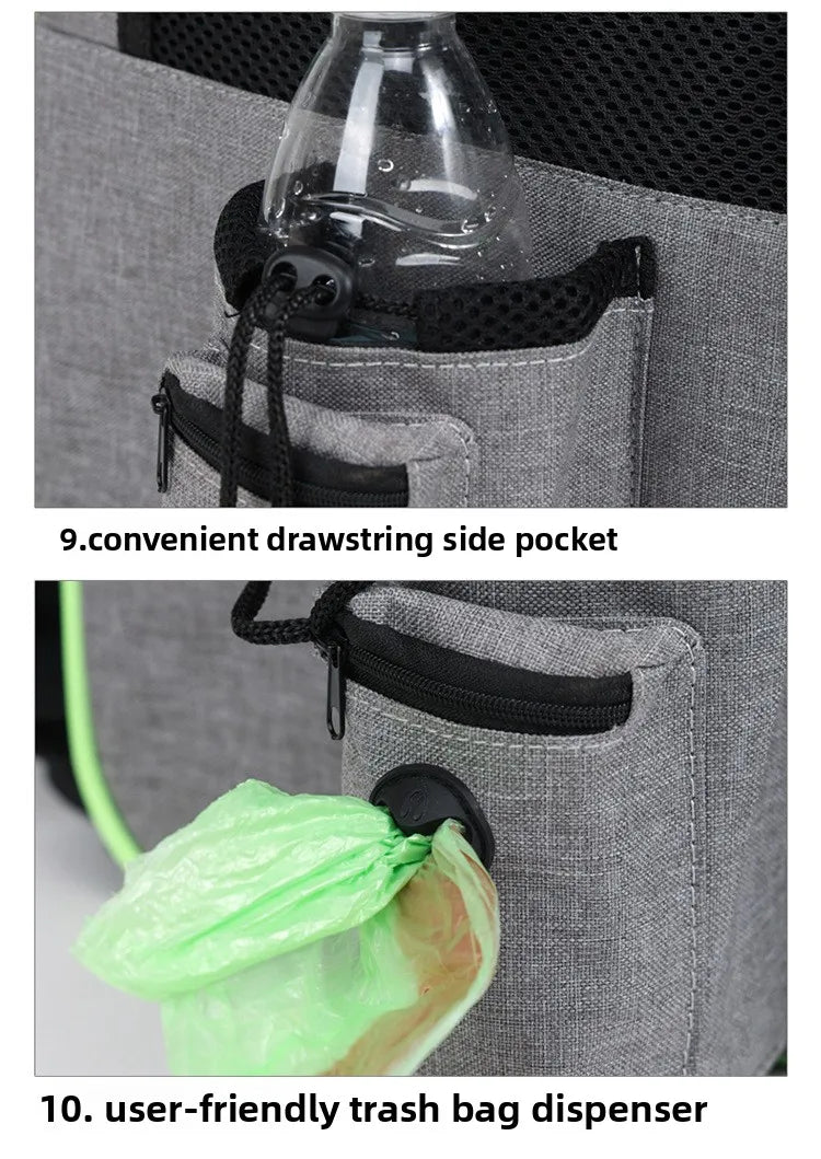 Expandable Pet Carrier Backpack, Breathable Large Capacity Travel Bag, Outdoor Hiking Backpack for Cats and Small Dogs