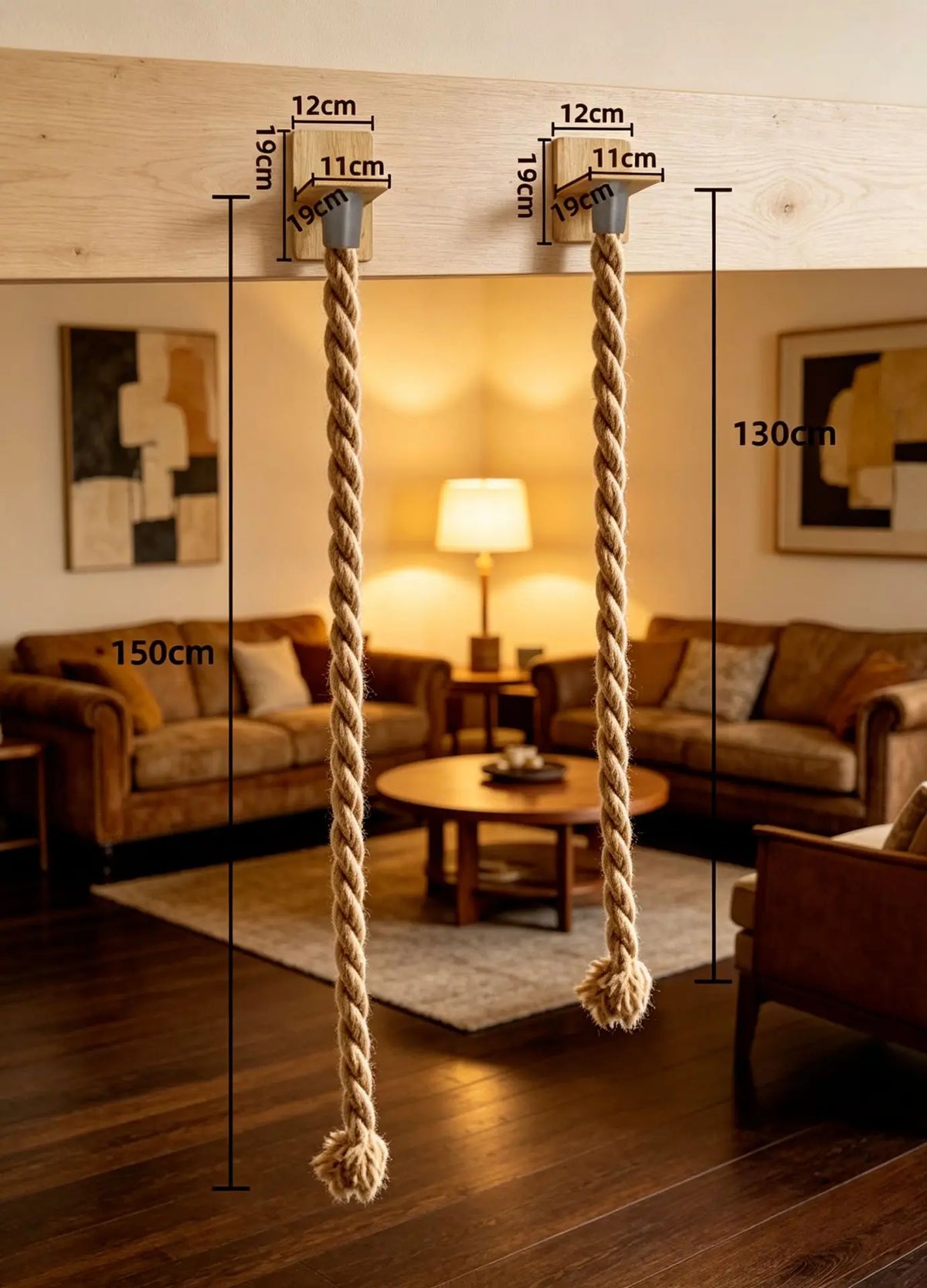 Floor To Ceiling Cat Tree Set, Sisal Rope Cat Ladder & Platform, Space Saving Cat Climbing Tower for Small Apartment