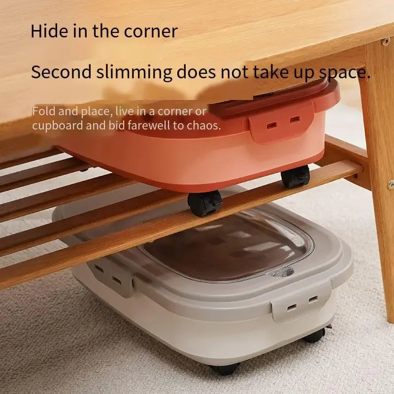 13/33LB Collapsible Cat Dog Food Storage Container, Airtight Sealing Dry Food Box with Lid for Kitchen Grain & Rice