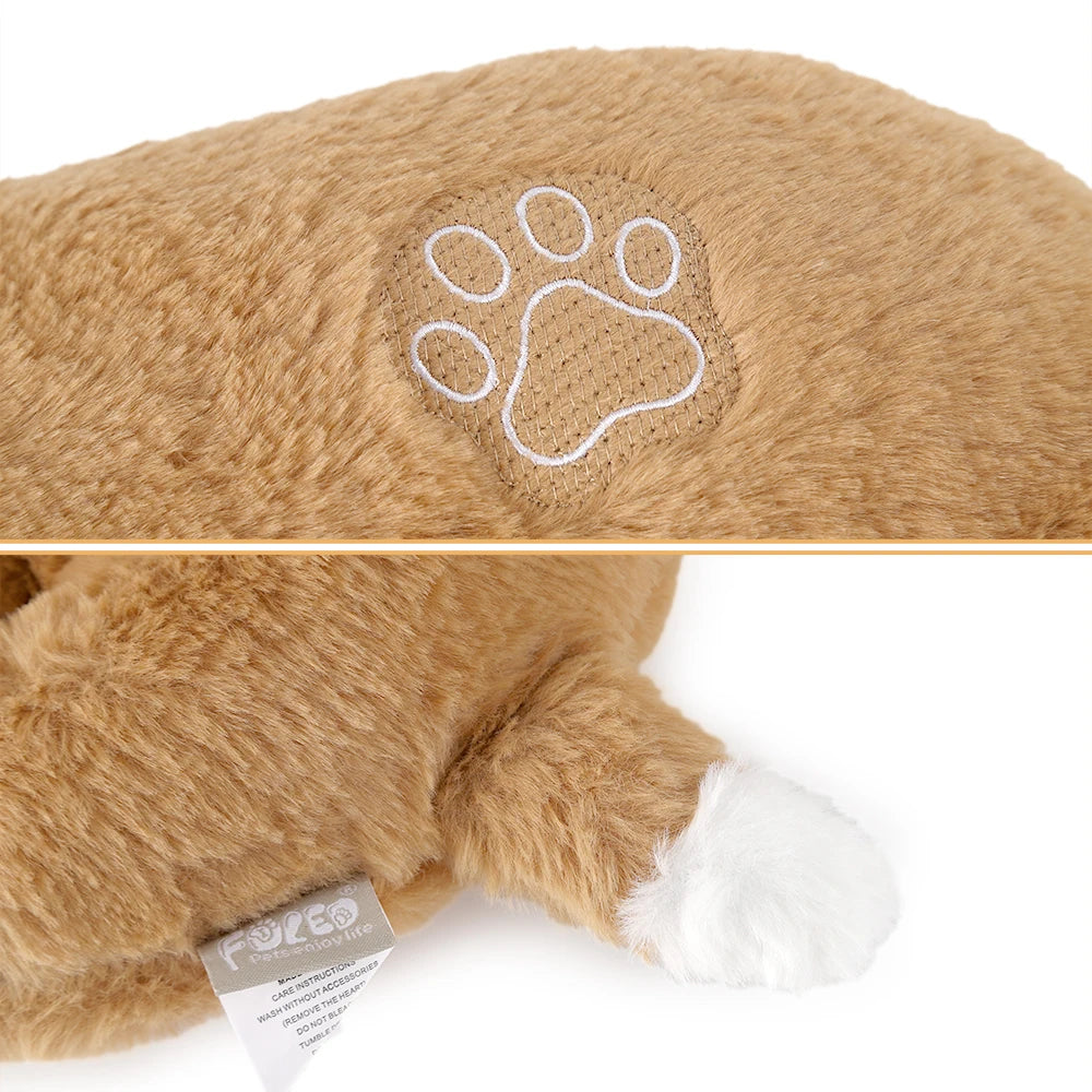 Curved Pillow Dog Heartbeat Toy for Comfort And Behavioral Training Heartbeat Stuffed Toy for Dogs And Cats