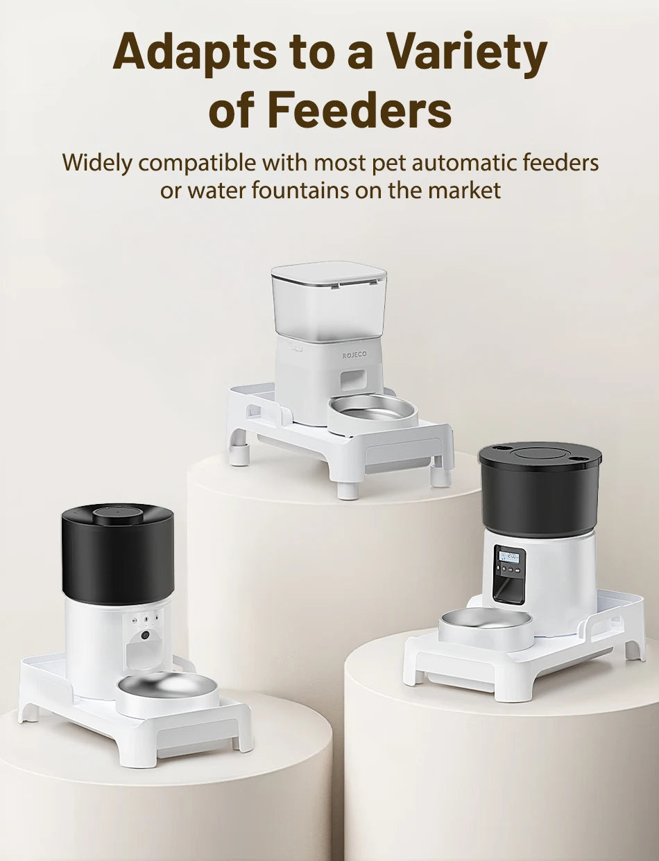 ROJECO Multifunction Feeder Elevated Bracket Pet Single and Double Bowl Food Dispenser Adjustable Height Size For Cat Dog Feeder