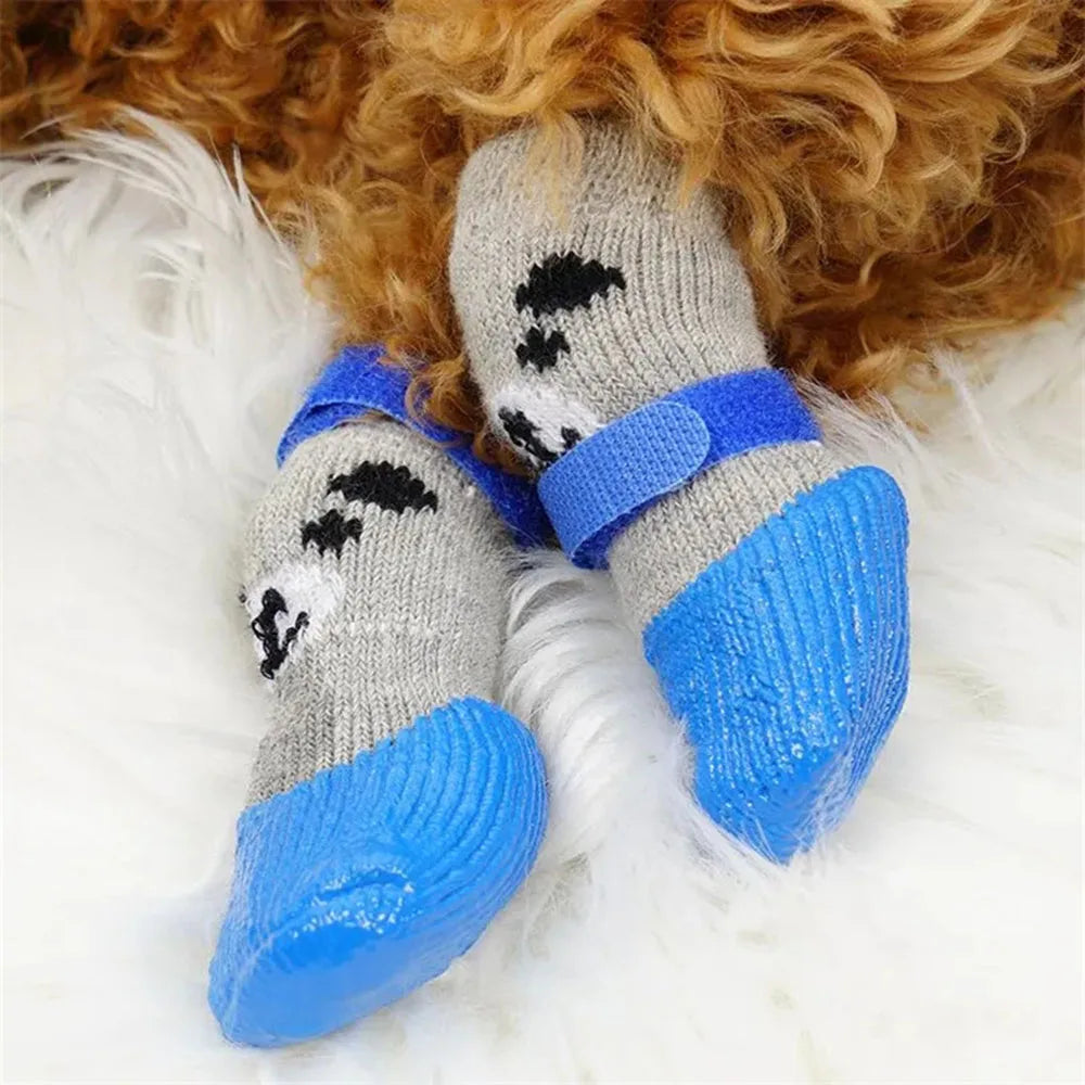 Dog Socks Warm Knit Socks for Cats and Dogs Waterproof Dog Shoes Scratch-proof Foot Covers Anti Scald Feet Pet Socks Teddy Socks
