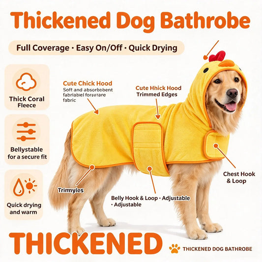 Pet Bathrobe for Small & Medium Dogs, Soft Absorbent Towel Robe, Full Wrap, Teddy Schnauzer, Pet Supplies