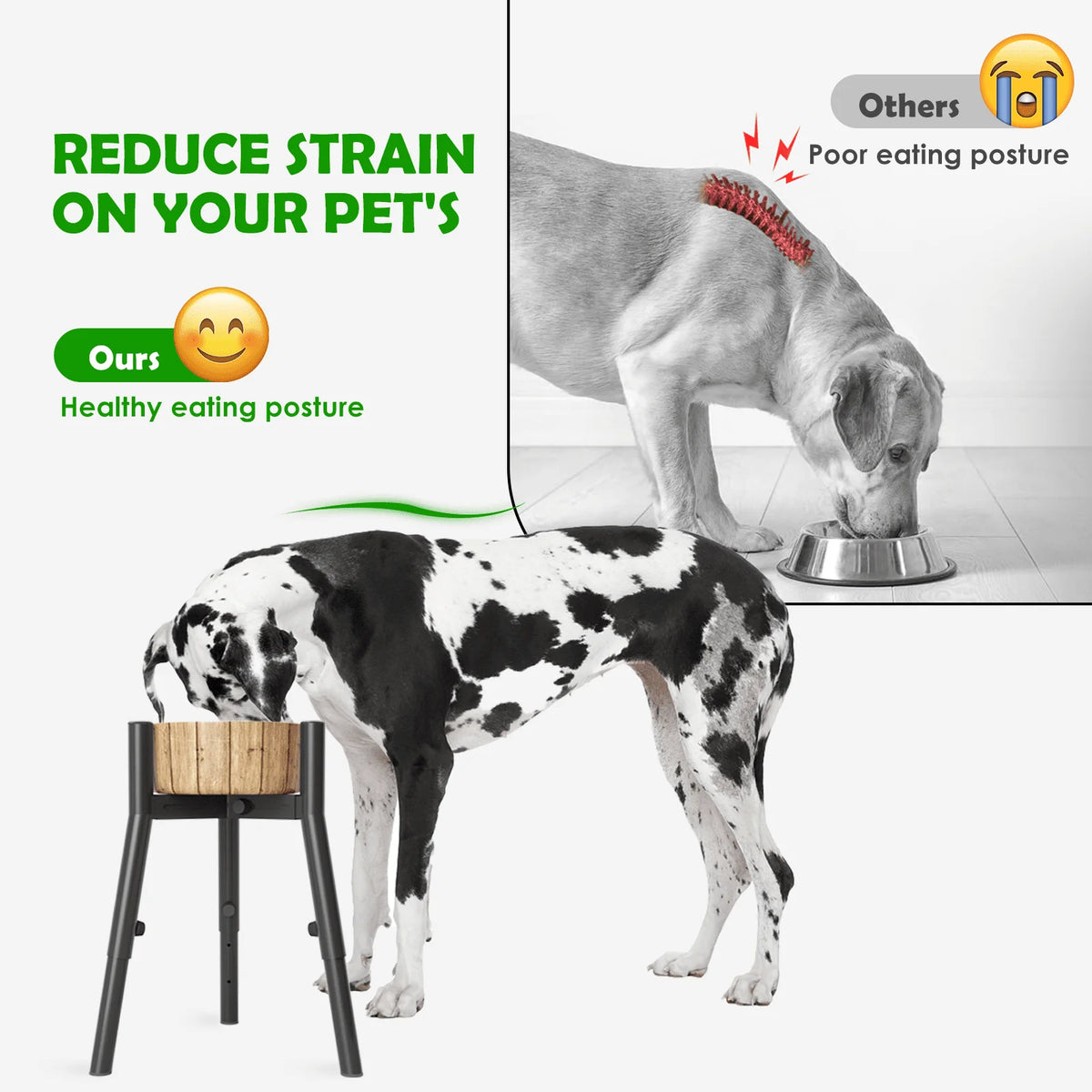 3 Height Adjustable Dog Bowl Stand for Large Dogs,Adjustable Width Metal Elevated Dog Bowls(Bowl Not Included)