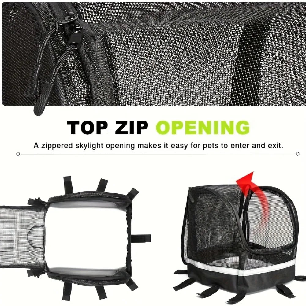 Bike Basket Cover Removable Full Zip Opening Dog Pet Bike Basket Cover Easily Put in & Take Out Breathable Net for Basket