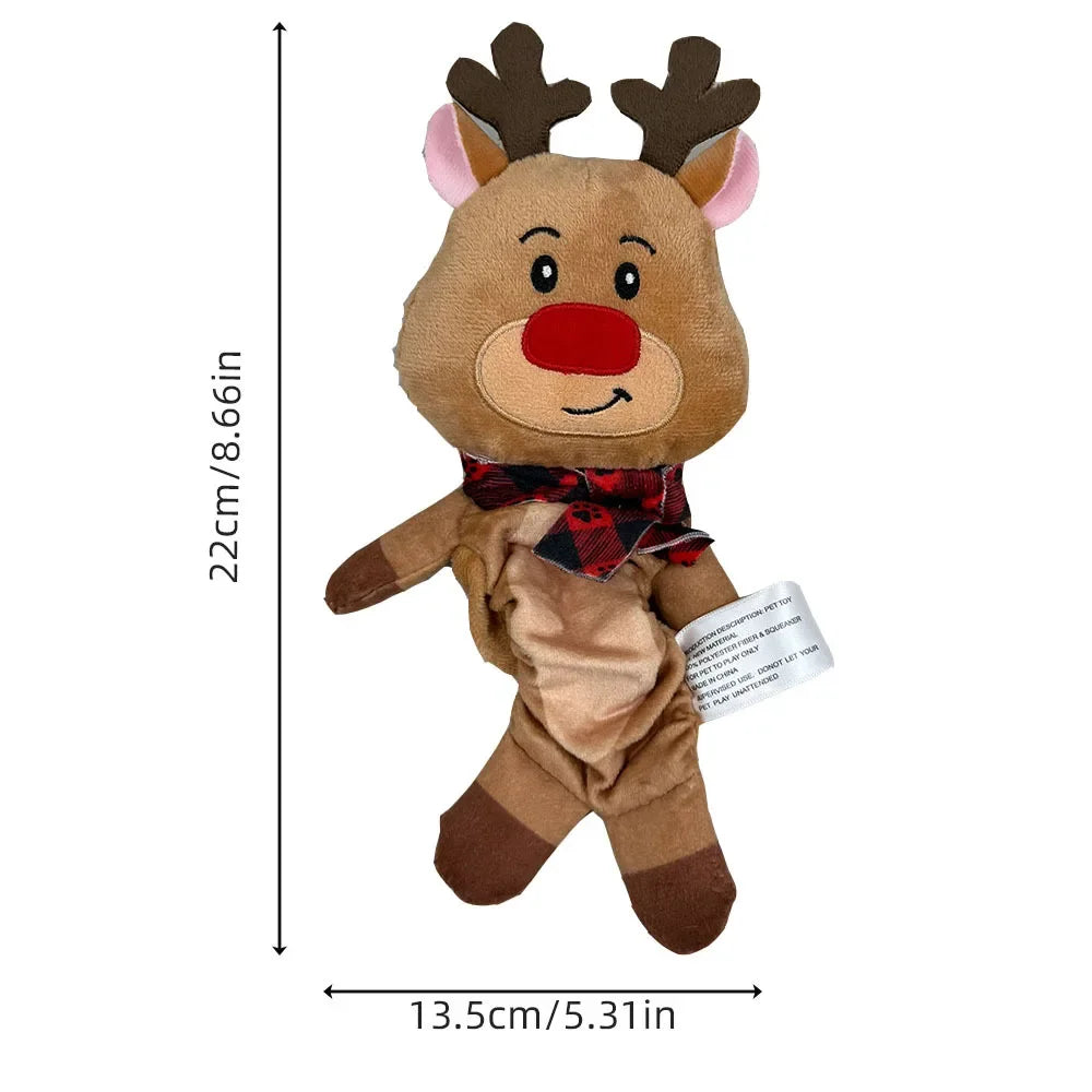 Christmas Elf Penguin Squeaky Dog Toy – Cute Animal Pet Toy, Foldable Xmas Gift for Small/Medium Dogs & Puppies
