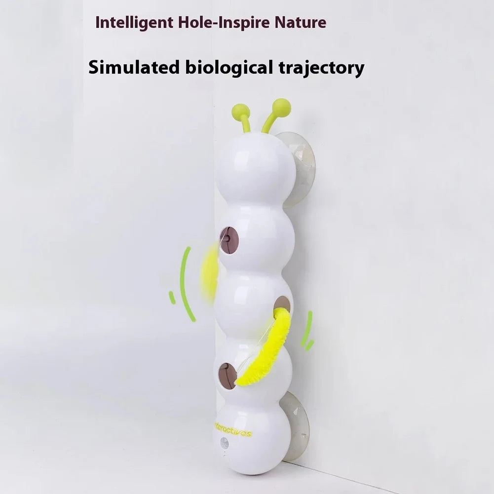 Smart Caterpillars Toy for Cat Interactive Caterpillars Cat Toy Cats Suction Cup Wiggles Worm Cat Toy with Tail for Indoor