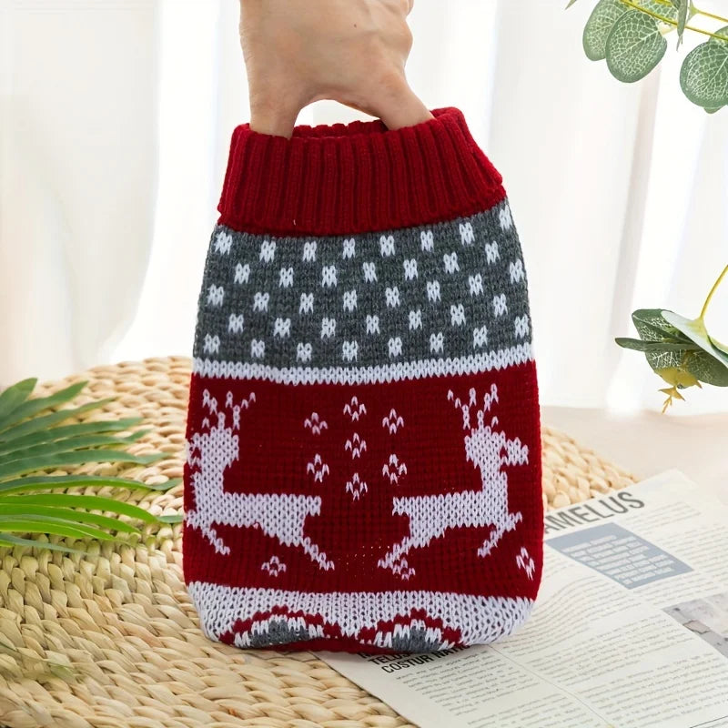 Christmas Style Pet Dog Sweater New Year Costume For Cat Cute Knitted Wool Puppy Clothes Warm Soft Winter Apparel For Medium Pet