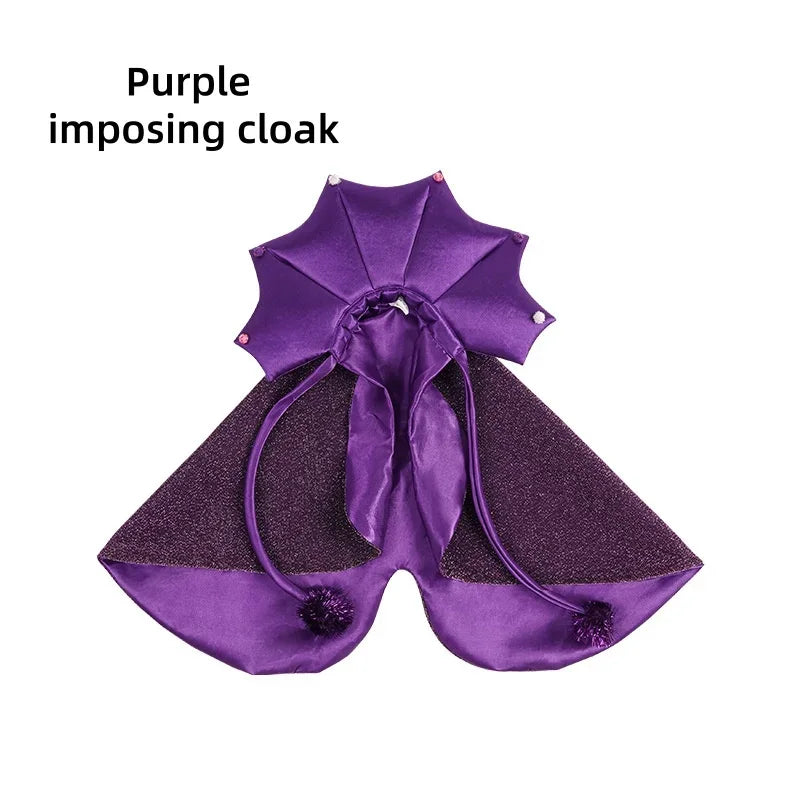 Halloween Cat & Dog Costume – Comfortable Witch Outfit with Cloak & Witch Hat, Pet Halloween Clothes for S/M Cats & Small Dogs