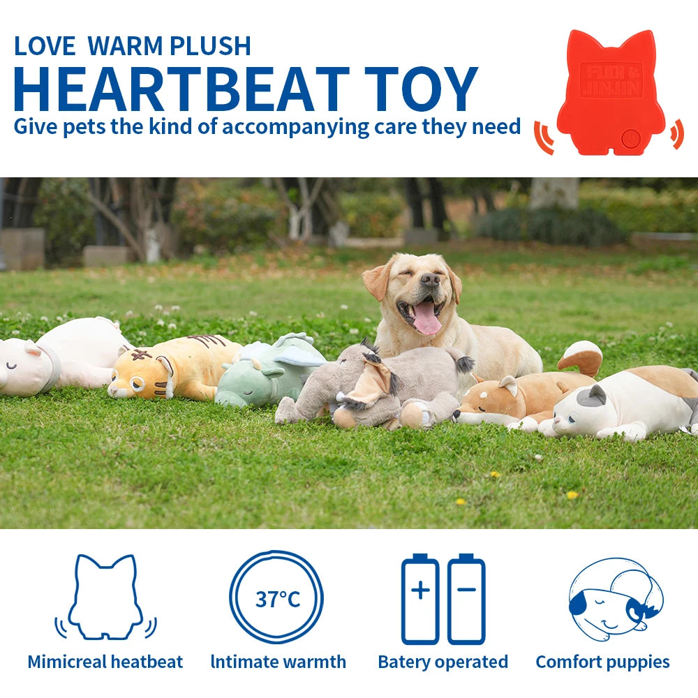 Curved Pillow Dog Heartbeat Toy for Comfort And Behavioral Training Heartbeat Stuffed Toy for Dogs And Cats