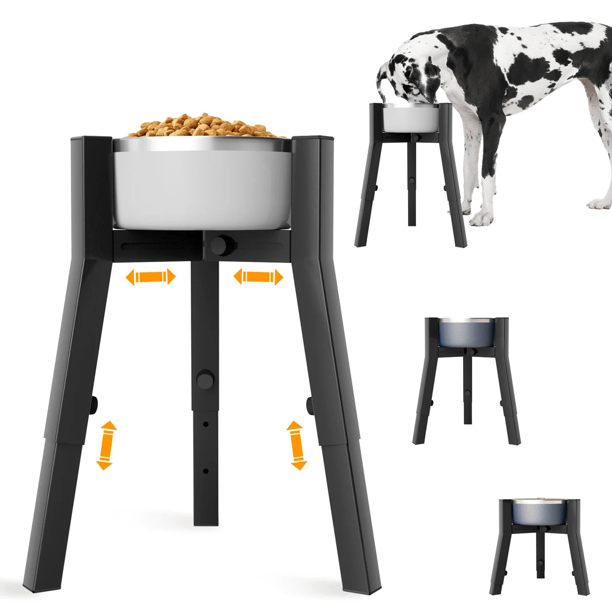 Raised Dog Bowl Stand for Medium & Large & Extra Large Dogs,Metal Tall Dog Food Stand,Adjustable Wide 7-11" Heights 9.8-13.4"