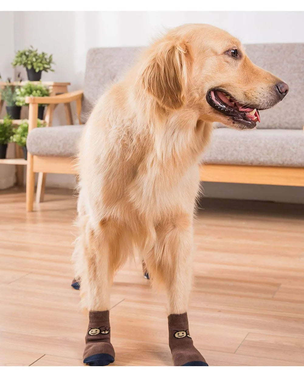 4pcs Dog Socks for Hardwood Floors to Prevent Licking Dog Boots Pet Dog Paw Protectors with Non-Slip Grips for Large Senior Dogs