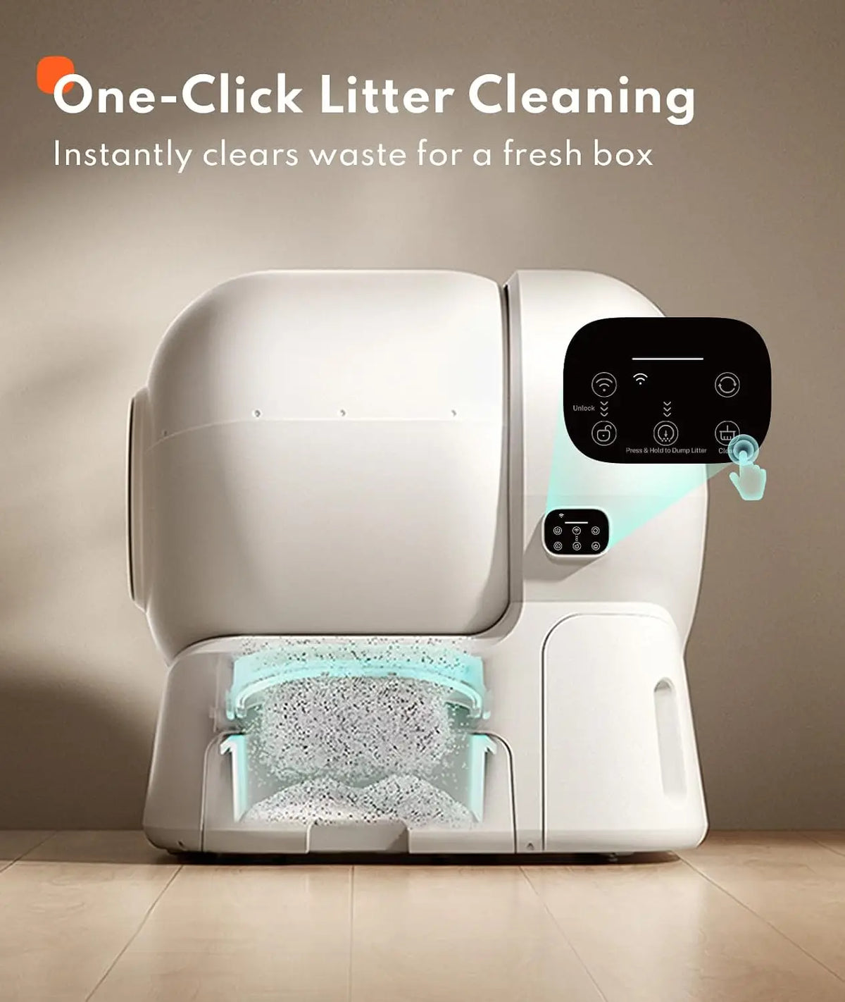 106L Self Cleaning Cat Litter Box with Raised Ramp, Customized