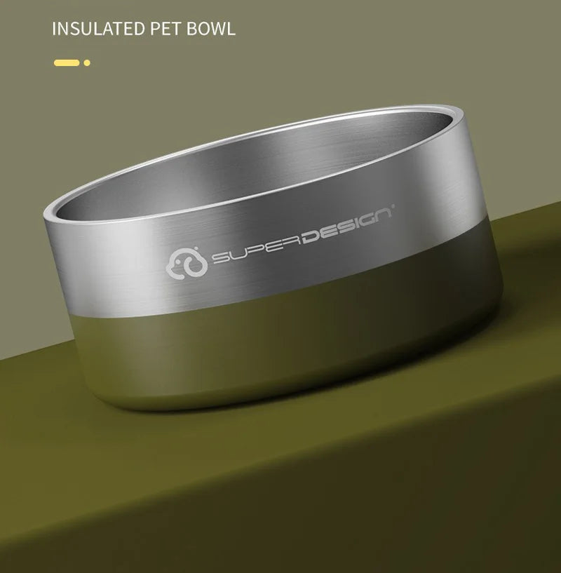 Dog Bowl for Food and Water Stainless Steel Pet Feeding Bowl Durable Non-Skid Double Wall Insulated  for Small Medium Large Pets