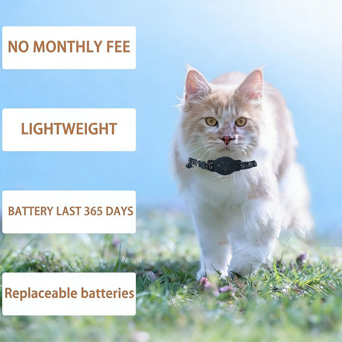AirTag Cat Collar Reflective Paw Pattern Fit iOS Android System Quick Release Buckle Waterproof Anti-Lost Collar for Small Cats