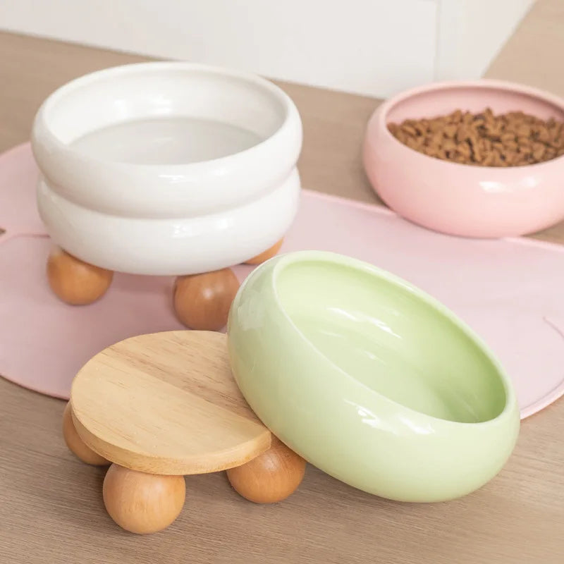 Small Dogs Ceramic Bowl Nordic Cat Food Water Feeders Cute Pet Feeding Supplies Puppy Kitten Drinking Eating Accessories