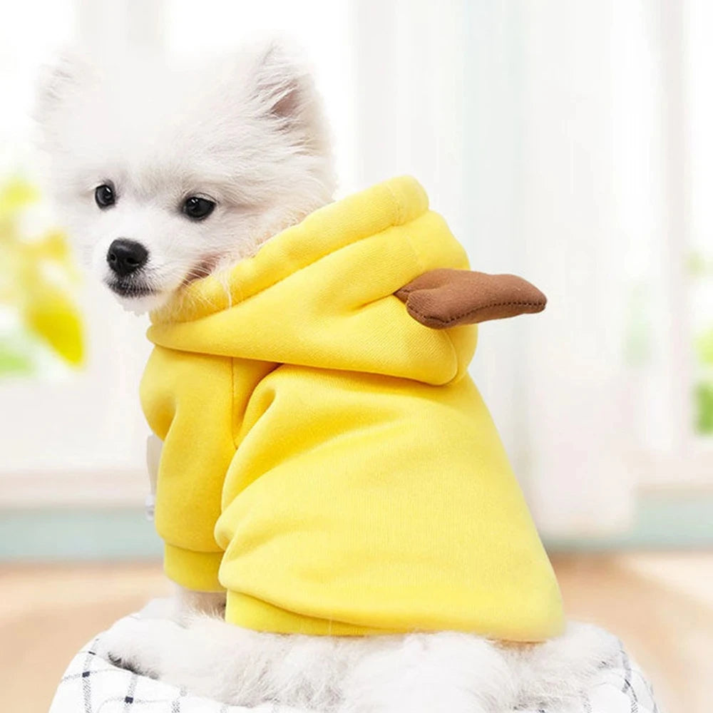Cute Cartoon Fruit Frog Banana Carrot Pet Hoodie, Winter Warm Fleece Dog Clothes, Funny Cosplay Costume for Small Puppy Cat, Outfit for Chihuahua French Bulldog